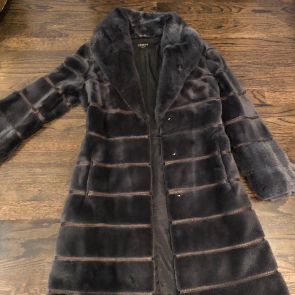 Gerald Paris sheared grey mink coat.